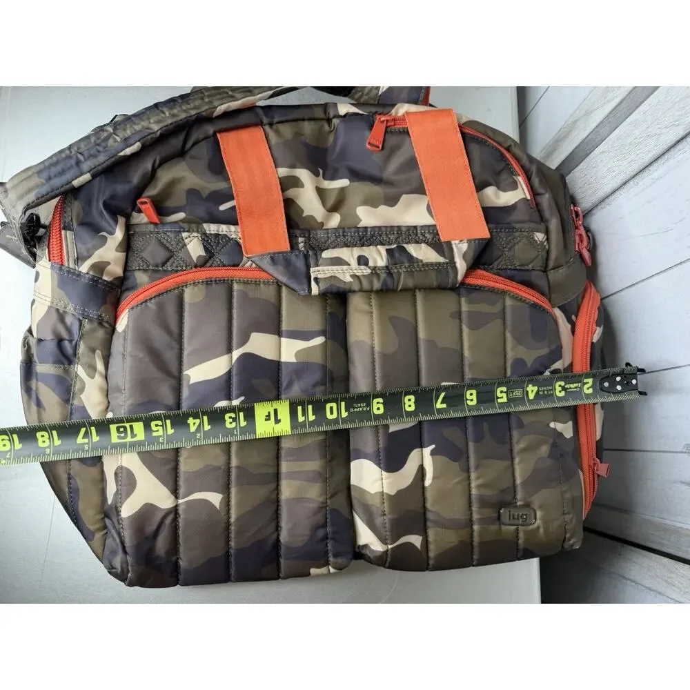 LUG Boxer Brown Green Camo Print Duffle TRAVEL OVERNIGHT BAG WEEKENDER